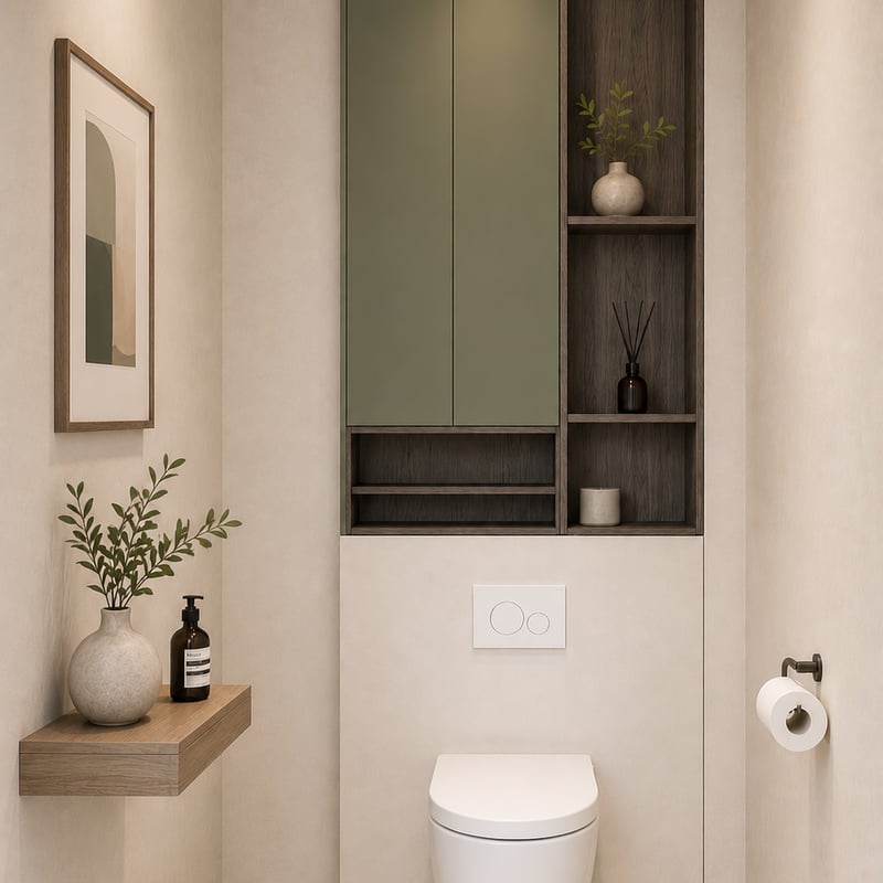 Toiletkast - Green shadow / Dainty oak cafe noir - 100 x 160 x 26 cm