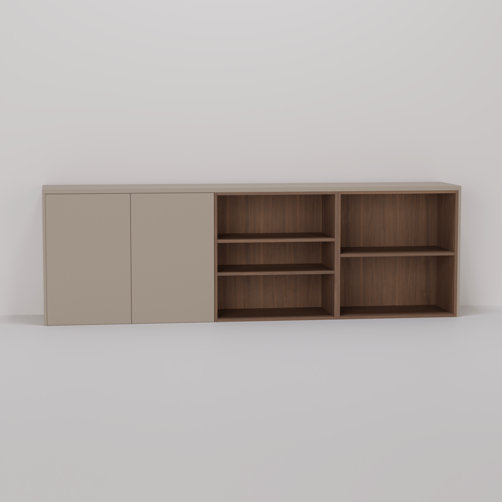 Dressoir - Dark ecru / Lorenzo walnut medium - 260 x 84 x 45 cm