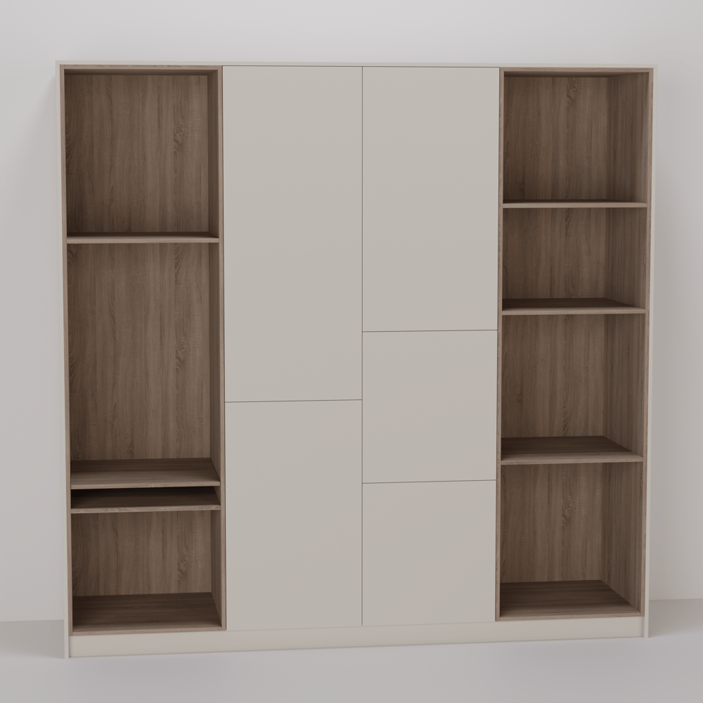 Wandkast - Seashell / Robson oak - 260 x 256 x 70 cm