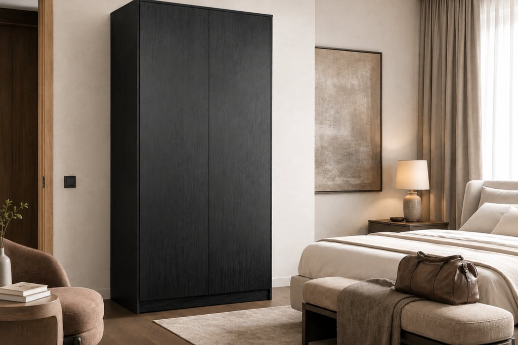 Garderobekast - Elegant black oak - 120 x 250 x 80 cm