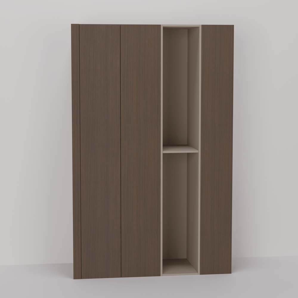 Inbouwkast - Oslo oak cocoa brown / Dark ecru - 110 x 230 x 60 cm