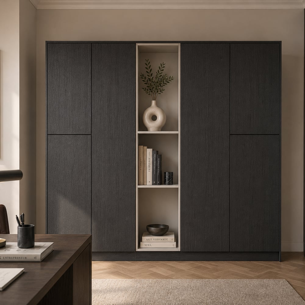 Wandkast - Elegant black oak / Cloud grey - 300 x 241 x 65 cm