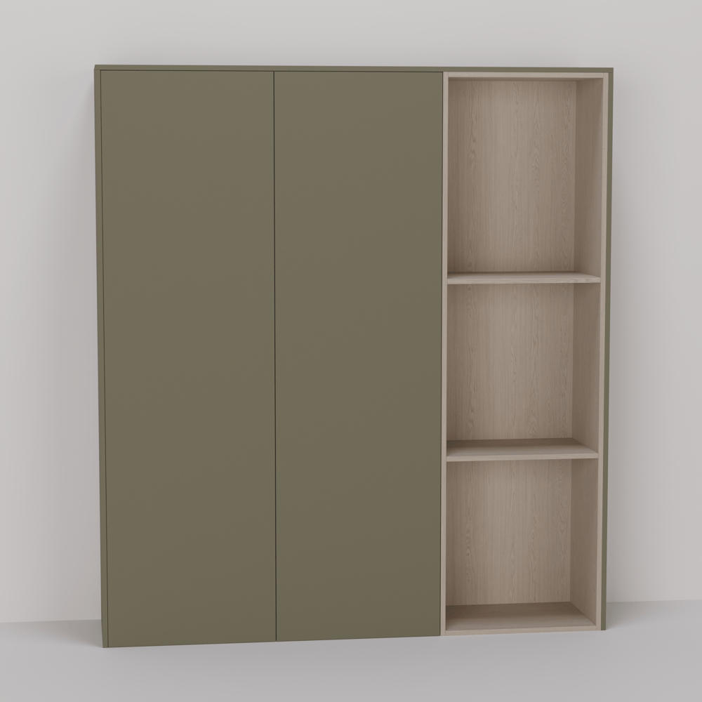 Wandkast - Green shadow / Dainty oak latte - 180 x 202 x 40 cm