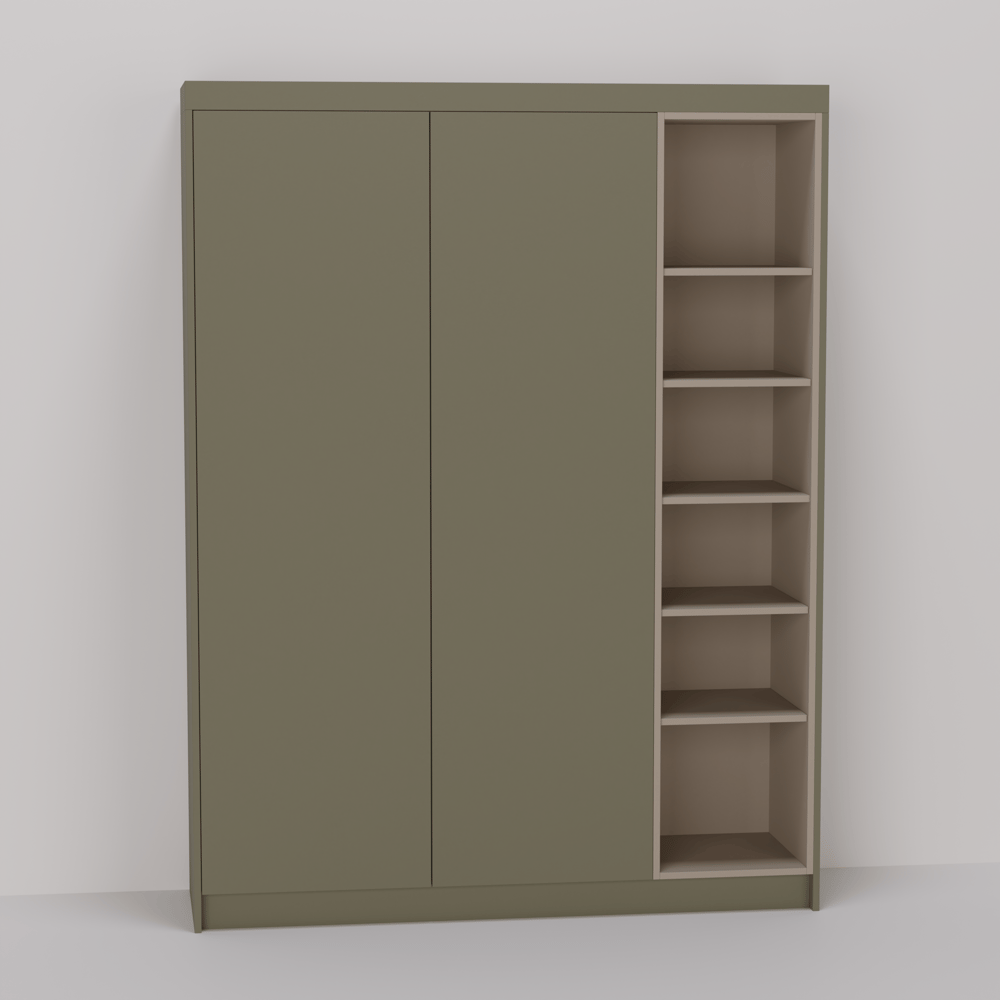 Opbergkast - Green shadow / Dark ecru - 165 x 210 x 45 cm