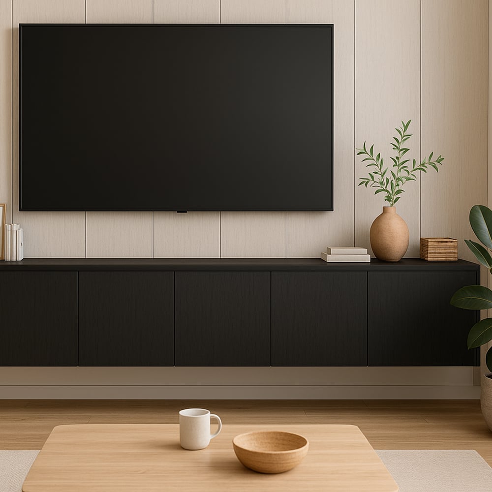 TV meubel - Elegant black oak - 245 x 40 x 30 cm
