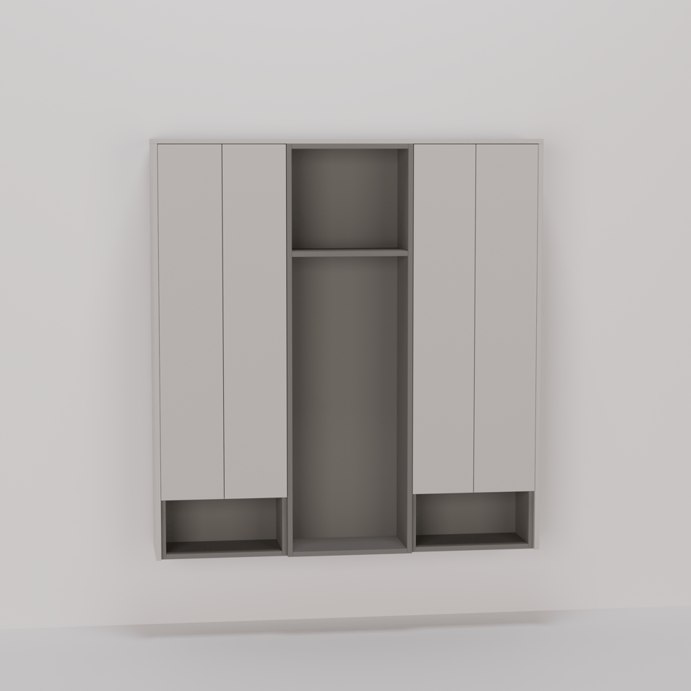 Toiletkast - Silicon / Shadow - 140 x 150 x 26 cm
