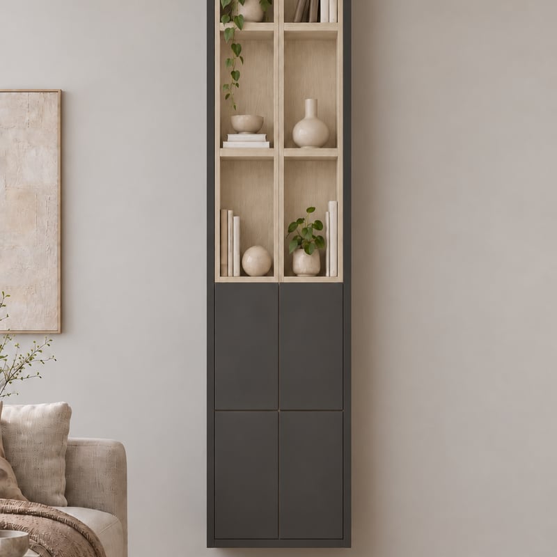 Kolomkast - Quartz / Dainty oak latte - 60 x 270 x 30 cm