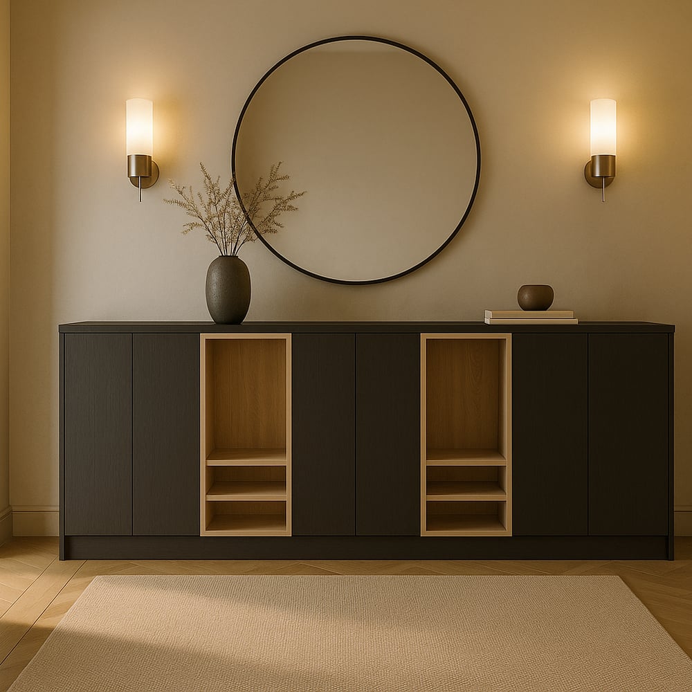 Dressoir - Elegant black oak / Robson oak - 310 x 120 x 60 cm
