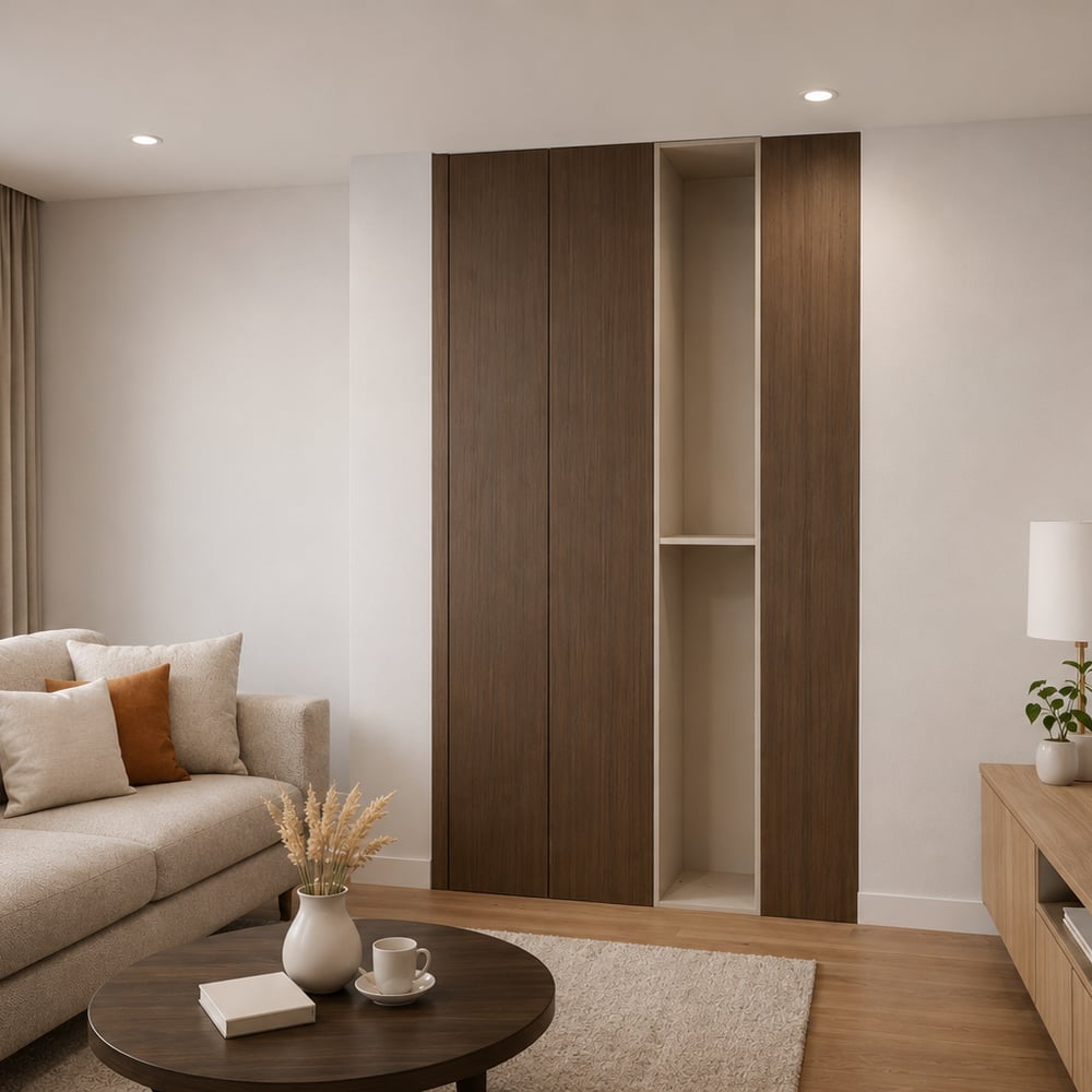 Inbouwkast - Oslo oak cocoa brown / Dark ecru - 110 x 230 x 60 cm