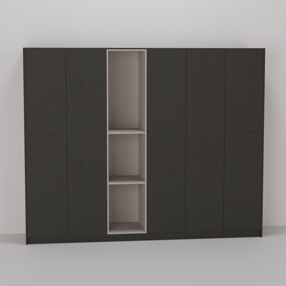 Wandkast - Elegant black oak / Cloud grey - 300 x 241 x 65 cm