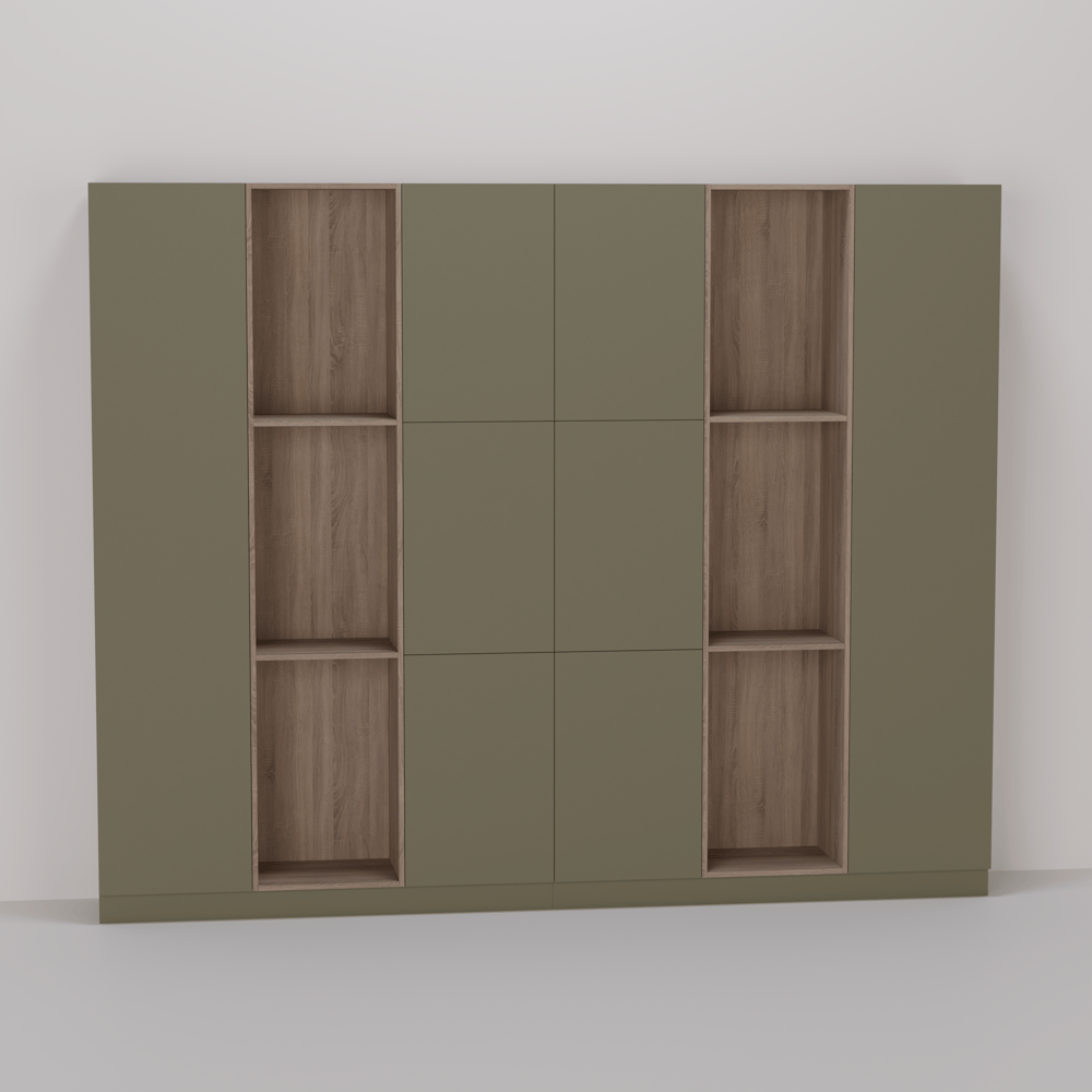 Inbouwkast - Green shadow / Robson oak - 300 x 241 x 40 cm