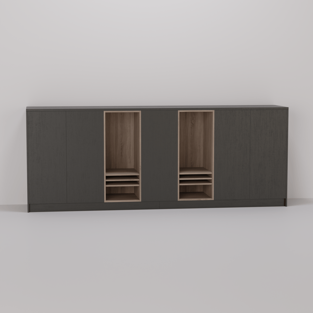 Dressoir - Elegant black oak / Robson oak - 310 x 120 x 60 cm