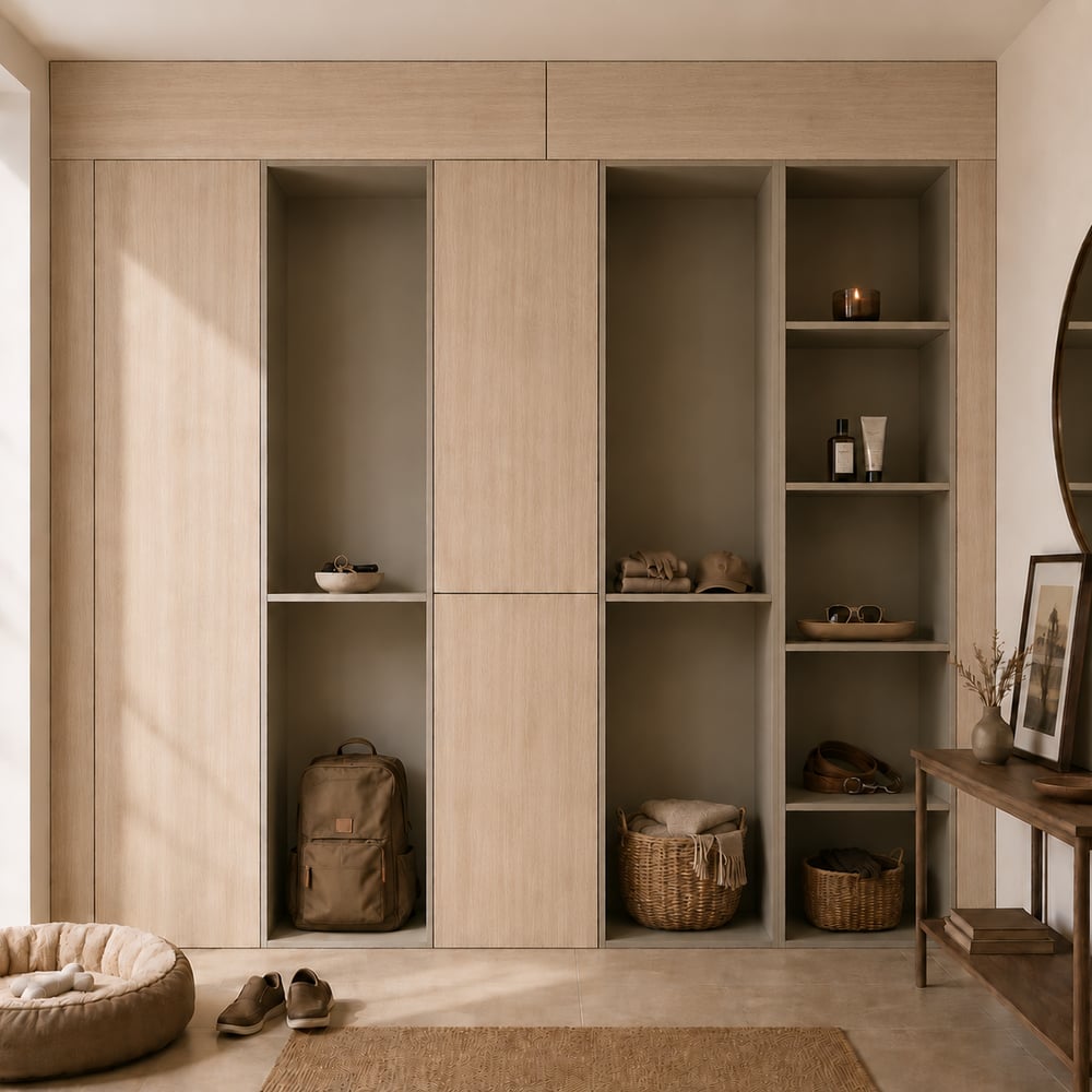 Inbouwkast - Missoury hickory light / Dark ecru - 270 x 260 x 55 cm