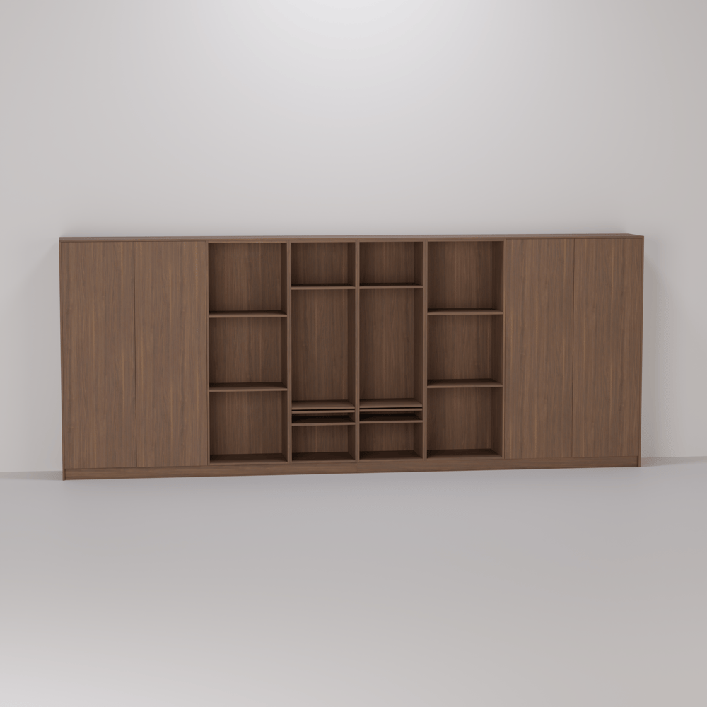 Wandkast - Lorenzo walnut medium brown - 500 x 202 x 50 cm