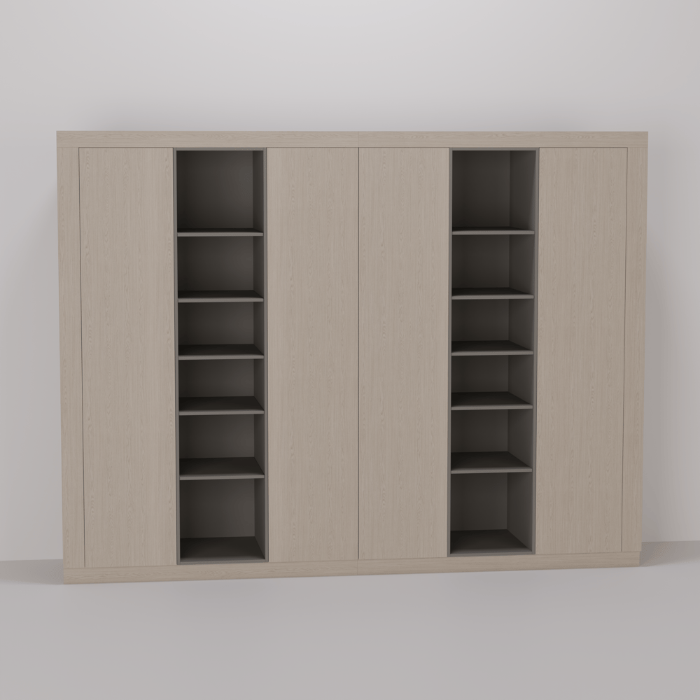 Inbouwkast - Dainty oak latte / Shadow - 324 x 255 x 72 cm