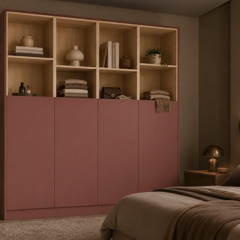 Wandkast - Roasted brown / Missoury hickory light - 210 x 250 x 60 cm