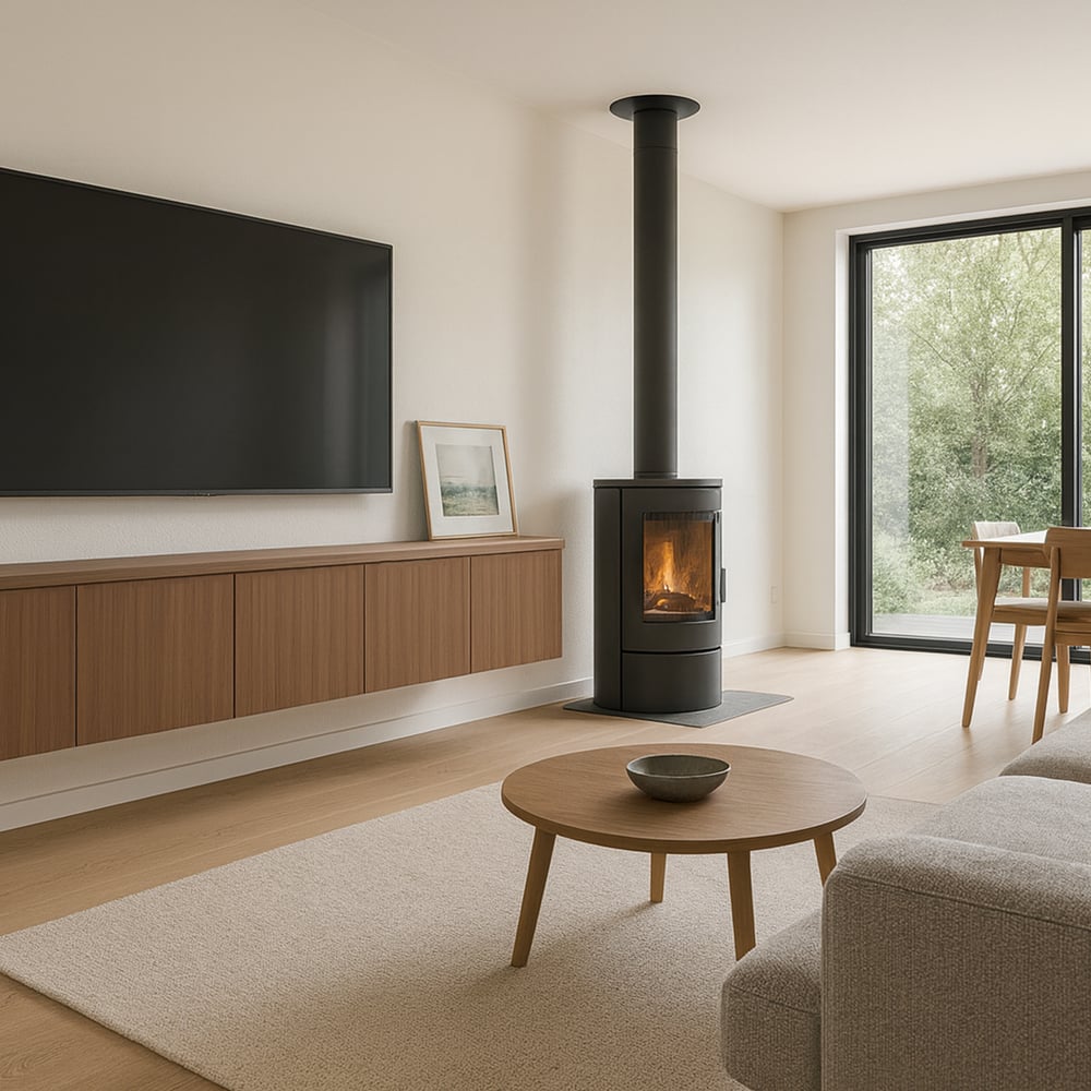 TV meubel - Lorenzo walnut medium brown - 300 x 35 x 40 cm