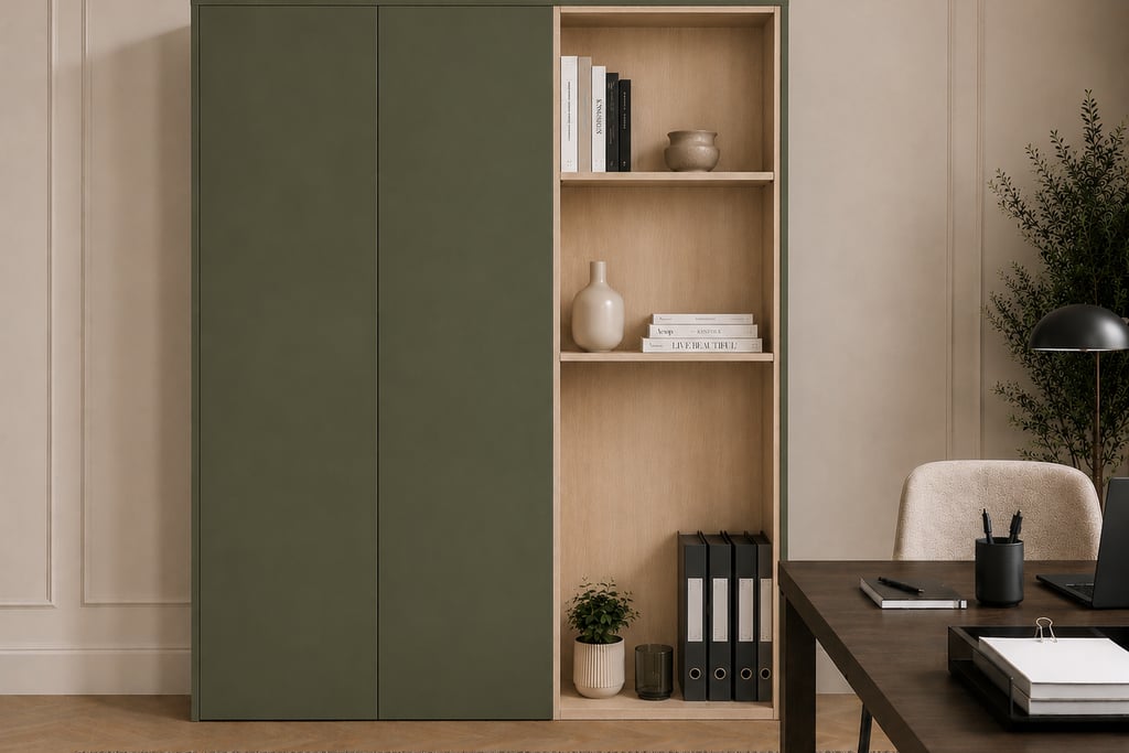Wandkast - Green shadow / Dainty oak latte - 180 x 202 x 40 cm