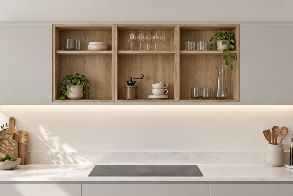 Bovenkast - Cloud grey / Robson oak - 220 x 60 x 35 cm