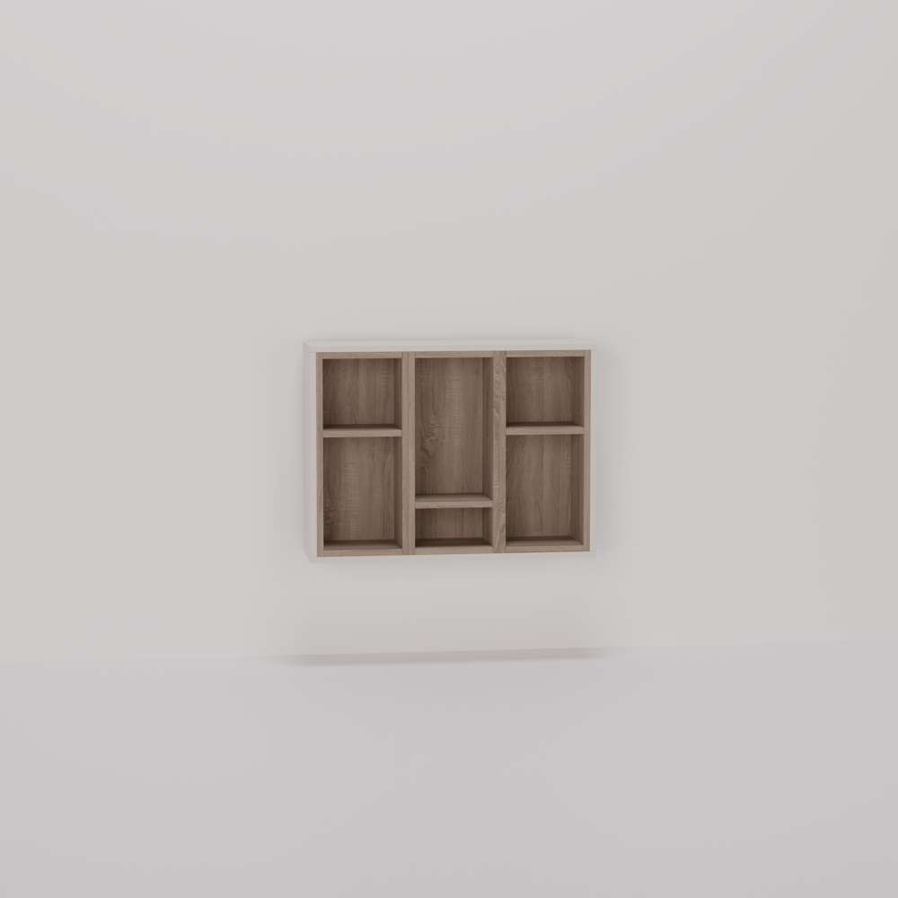 Toiletkast - Seashell / Robson oak - 80 x 60 x 22 cm