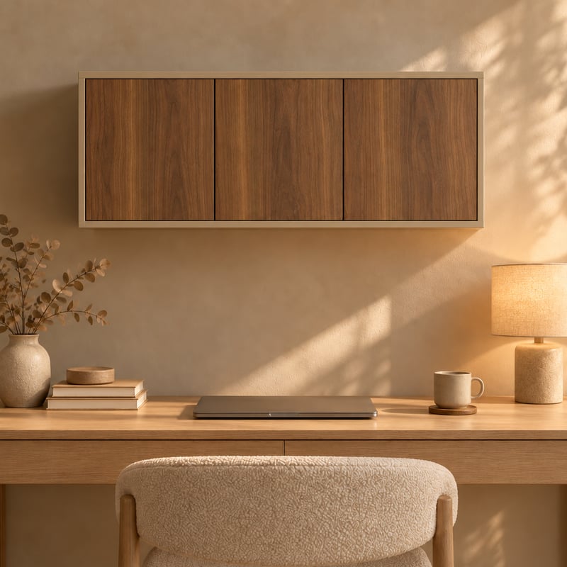 Bovenkast - Dark ecru / Lorenzo walnut medium brown - 100 x 40 x 40 cm
