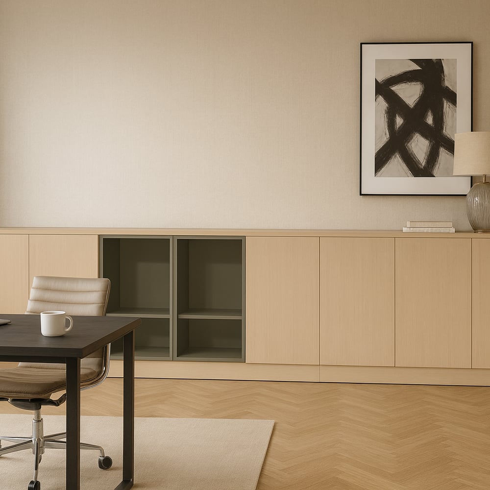 Dressoir - Dainty oak latte / Green shadow - 360 x 65 x 60 cm