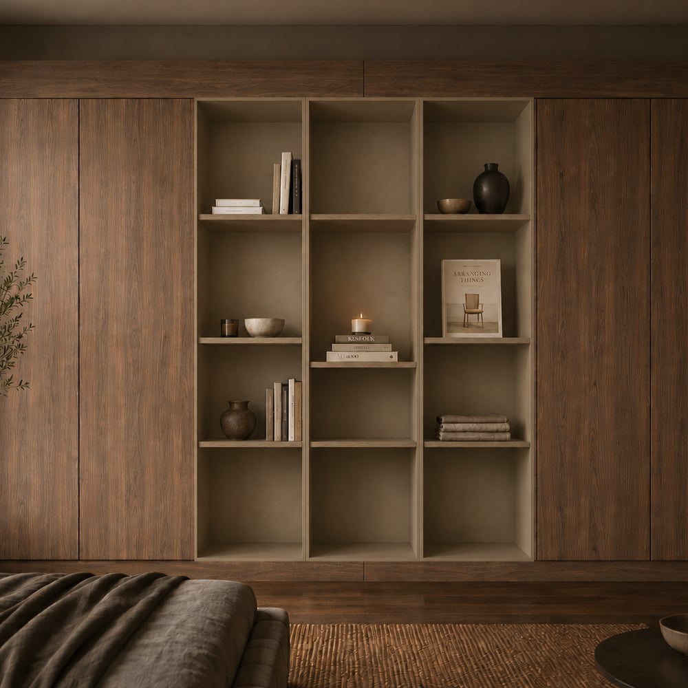 Inbouwkast - Lorenzo walnut medium brown / Dark ecru - 400 x 255 x 80 cm