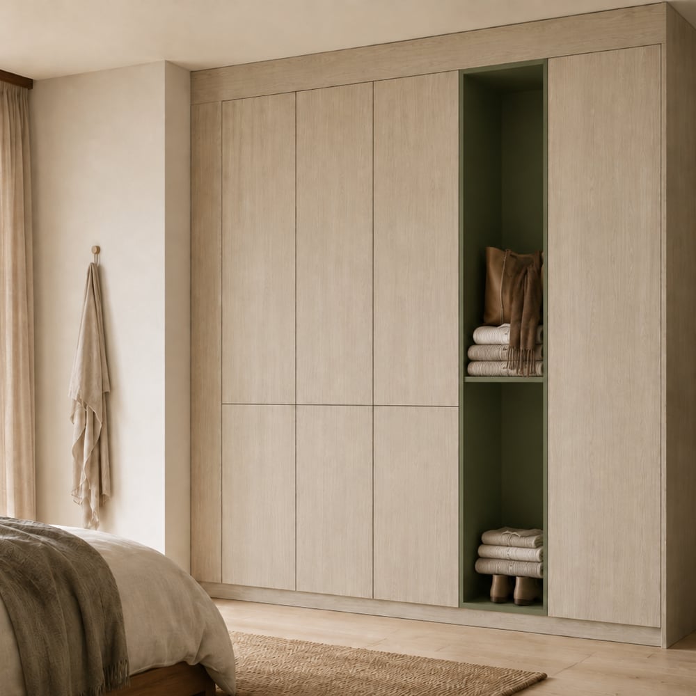 Garderobekast - Dainty oak latte - Green shadow - 200 x 235 x 60 cm