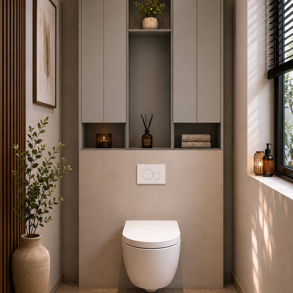 Toiletkast - Silicon / Shadow - 140 x 150 x 26 cm