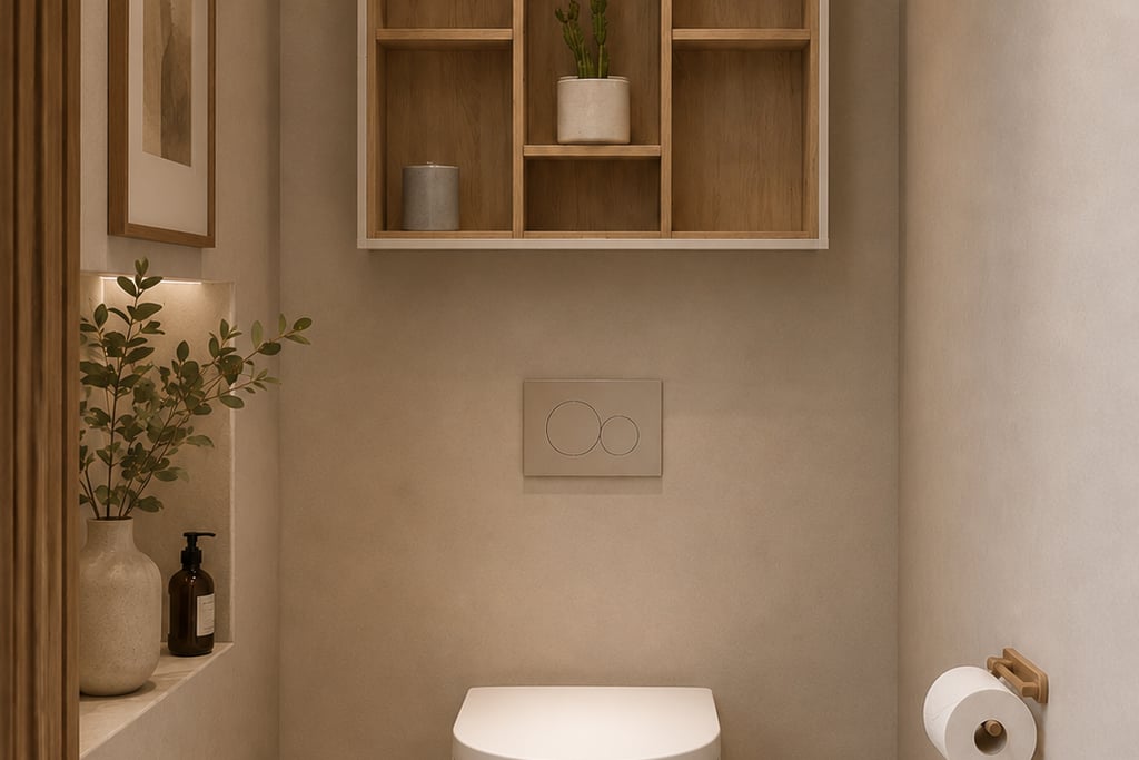 Toiletkast - Seashell / Robson oak - 80 x 60 x 22 cm