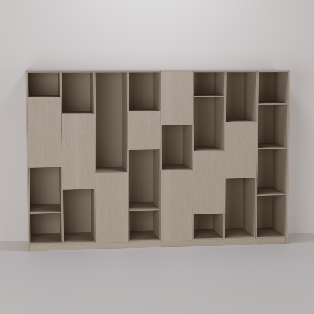 Wandkast - Dainty oak latte / Dark ecru - 400 x 270 x 80 cm