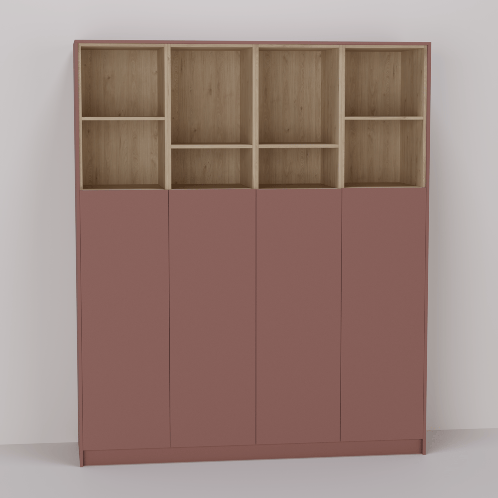 Wandkast - Roasted brown / Missoury hickory light - 210 x 250 x 60 cm