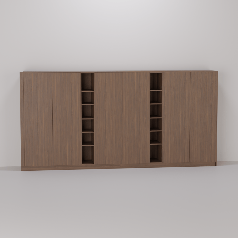 Opbergkast - Lorenzo walnut medium brown - 420 x 210 x 60 cm