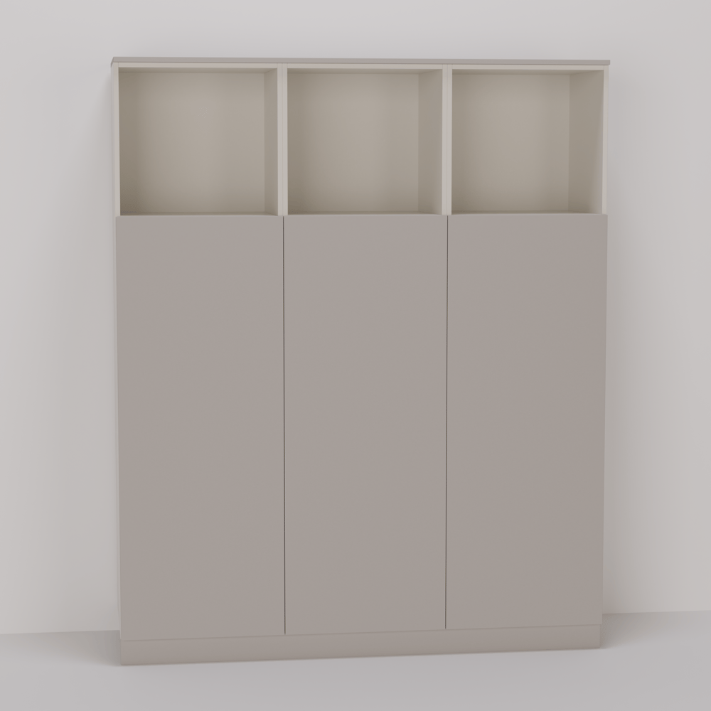 Garderobekast - Cloud grey - Seashell - 180 x 220 x 55 cm