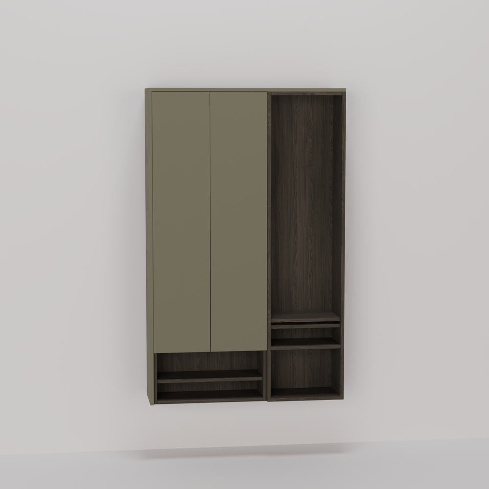 Toiletkast - Green shadow / Dainty oak cafe noir - 100 x 160 x 26 cm