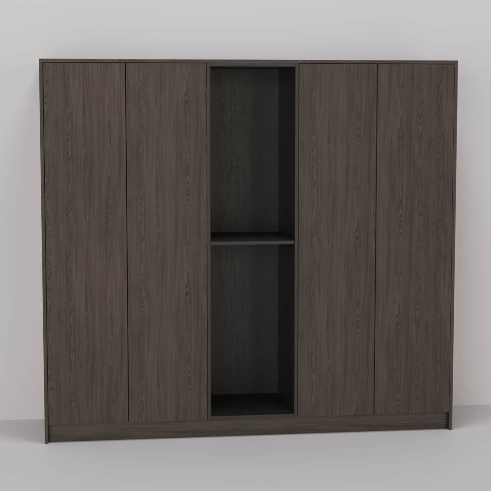 Wandkast - Dainty oak cafe noir / Elegant black oak - 220 x 200 x 56 cm