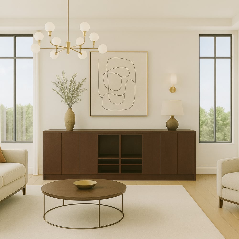 Dressoir - Lorenzo walnut medium brown - 380 x 120 x 60 cm