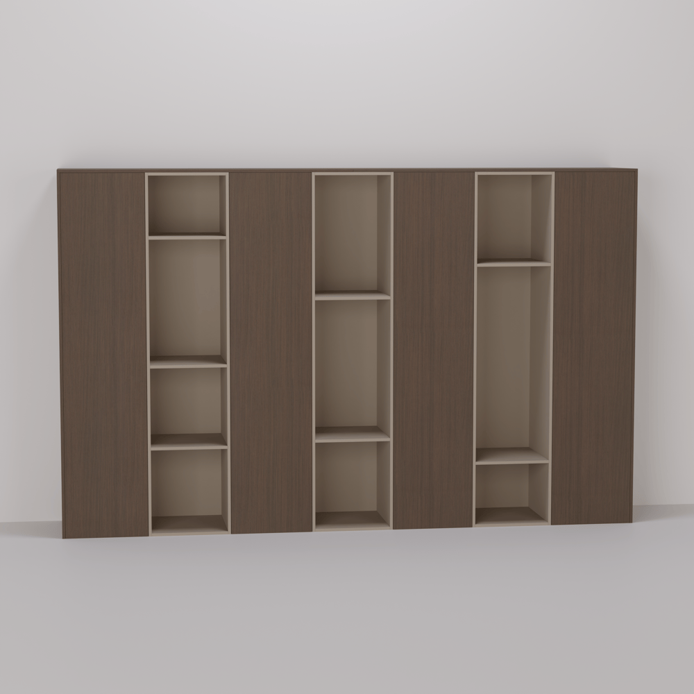 Wandkast - Oslo oak cocoa brown / Dark ecru - 350 x 220 x 55 cm